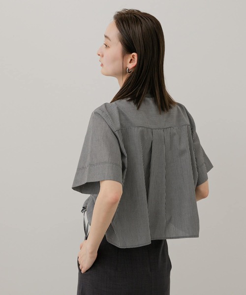 SENSE OF PLACE by URBAN RESEARCH（センスオブプレイスバイアーバンリサーチ）の「クロップドシャーリングシャツ(半袖)（シャツ/ブラウス・レディース・イエロー系その他/グレー系その他/ブルー系その他・ONE）」の18枚目の写真