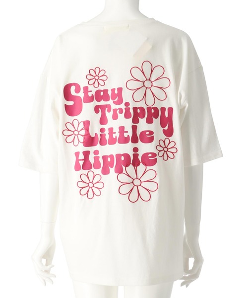 anap mimpi（アナップミンピ）の「ヒッピー メッセージ ロゴ プリント × フラワー 刺繍 Tシャツ（Tシャツ/カットソー・レディース・オフホワイト/ブラック/エメラルド・FREE）」の22枚目の写真