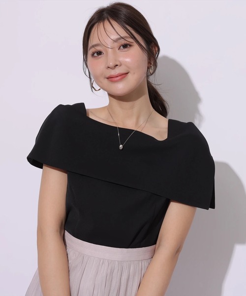 Apuweiser-riche（アプワイザーリッシェ）の「アシメオフネックブラウス（シャツ/ブラウス・レディース・ピンクベージュ/ブラック/ブラック系その他/ホワイト・1/2）」の13枚目の写真