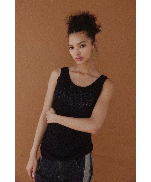 ALEXIA STAM（アリシアスタン）の「Knit Tank Top /ニットタンクトップ（タンクトップ・レディース・ベージュ/ネイビー/ブラック・S/M）」の6枚目の写真