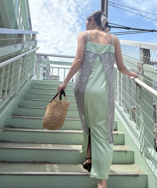 ANDRESD】satin minimal dress［サテンミニマルドレス］