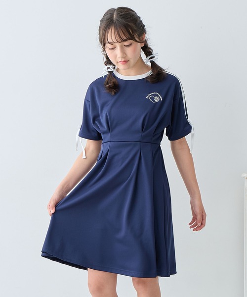 Amourire girl（アムリールガール）の「袖ライン リボンワンピース（ワンピース・キッズ・ブラック/ネイビー・140cm/150cm/160cm）」の10枚目の写真