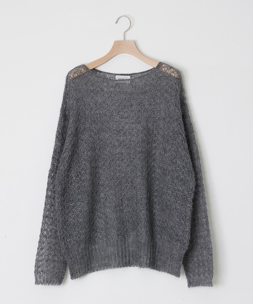 ADAWAS（アダワズ）の「ADAWAS/アダワス SEMI-SHEER MOHAIR TOP メッシュニット（ニット/セーター・レディース・グレー・FREE）」の2枚目の写真