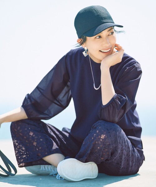 自由区(ジユウク)の「フラワータイルレース パンツ(その他パンツ・レディース・ダルブルー系/オリーブ系/アイボリー系・32)」の8枚目の写真