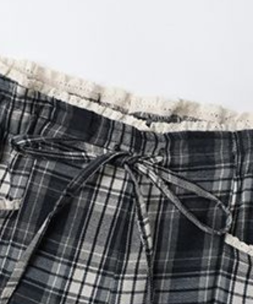 GEMEDA（ジェメダ）の「ウエストレース付きチェックワイドパンツ（その他パンツ・レディース・ネイビー/ブラック×ホワイト・M）」の20枚目の写真