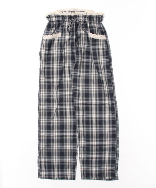 GEMEDA（ジェメダ）の「ウエストレース付きチェックワイドパンツ（その他パンツ・レディース・ネイビー/ブラック×ホワイト・M）」の22枚目の写真