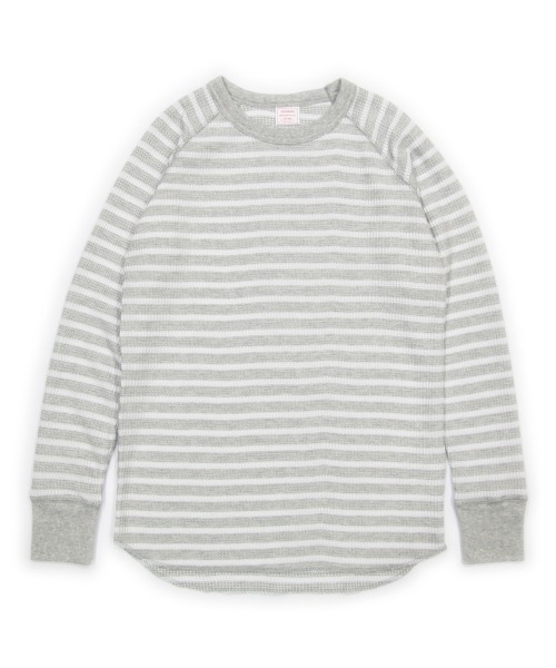 JEMORGAN(ジェーイーモーガン)の「JEMORGAN ワッフルボーダーラグランロンT(Tシャツ/カットソー・レディース・ワイン/ブルー系その他2/ホワイト×ネイビー/ホワイト×グリーン/グレー×ホワイト/ブルー系その他・FREE)」の1枚目の写真