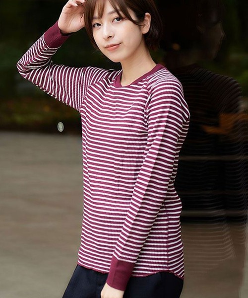 JEMORGAN(ジェーイーモーガン)の「JEMORGAN ワッフルボーダーラグランロンT(Tシャツ/カットソー・レディース・ワイン/ブルー系その他2/ホワイト×ネイビー/ホワイト×グリーン/グレー×ホワイト/ブルー系その他・FREE)」の15枚目の写真