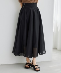 mysty woman | ダブルベルトフレアスカート　573063(スカート)