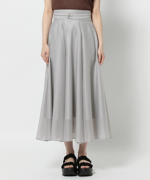 mysty woman（ミスティウーマン）の「ダブルベルトフレアスカート　573063（スカート・レディース・オフホワイト/グレー/ブラック・FREE）」の8枚目の写真
