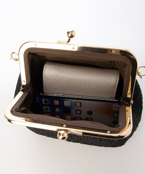 cache cache(カシュ カシュ)の「カシュカシュ cachecache / 2wayパールハンドル付きがま口パーティバッグ(ショルダーバッグ・レディース・ホワイト/ブラック・FREE)」の17枚目の写真