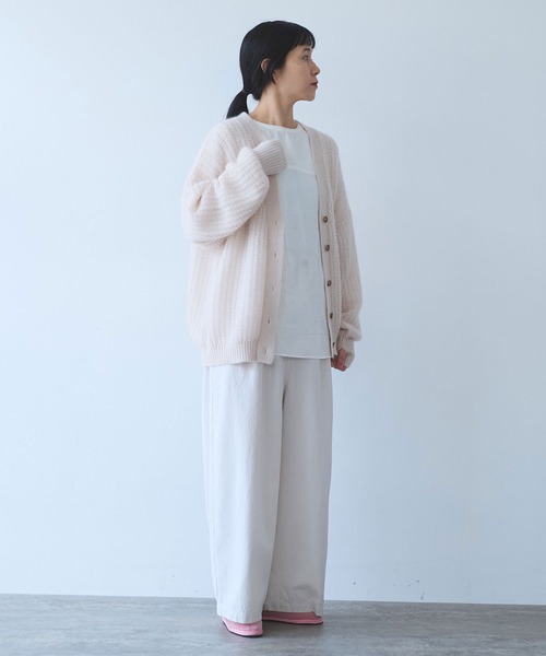 yuni（ユニ ）の「強撚コットン近江晒 ハイウエストコクーンパンツ
