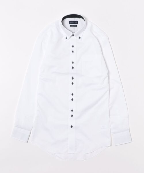 TOKYO SHIRTS（トウキョウシャツ）の「形態安定ノンアイロン ドゥエボットーニ 長袖ビジネスワイシャツ（ビジネスシャツ・メンズ・ホワイト・首回り37cm-裄丈80cm/首回り39cm-裄丈80cm/首回り39cm-裄丈84cm/首回り43cm-裄丈82cm）」の6枚目の写真