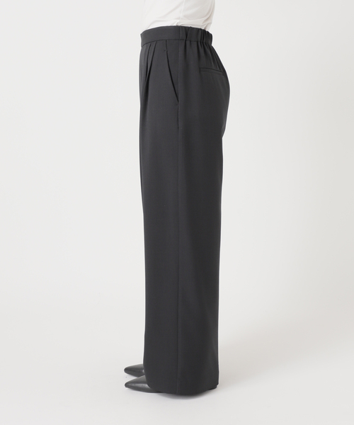 B.C STOCK（ベーセーストック）の「ウォッシャブル / 梳毛ライクラップパンツ（スラックス・レディース・ブラック/チャコールグレー・FREE）」の20枚目の写真