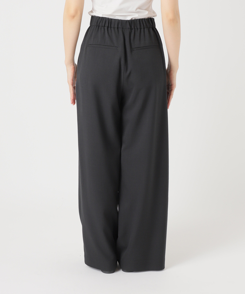 B.C STOCK（ベーセーストック）の「ウォッシャブル / 梳毛ライクラップパンツ（スラックス・レディース・ブラック/チャコールグレー・FREE）」の19枚目の写真