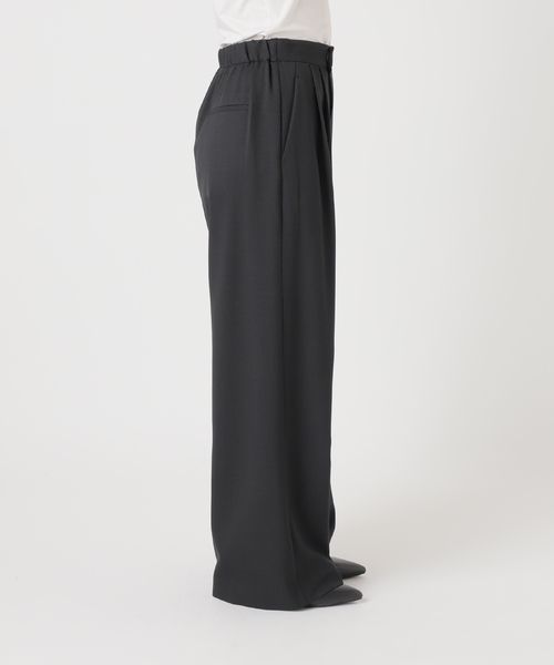 B.C STOCK（ベーセーストック）の「ウォッシャブル / 梳毛ライクラップパンツ（スラックス・レディース・ブラック/チャコールグレー・FREE）」の21枚目の写真