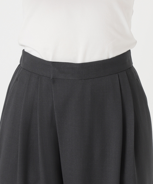 B.C STOCK（ベーセーストック）の「ウォッシャブル / 梳毛ライクラップパンツ（スラックス・レディース・ブラック/チャコールグレー・FREE）」の22枚目の写真