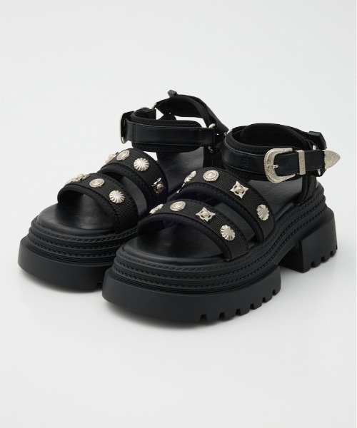 RODEO CROWNS WIDE BOWL(ロデオクラウンズワイドボウル)の「スタッズサンダル(サンダル・レディース・ブラック/ベージュ・LARGE/MEDIUM)」の21枚目の写真