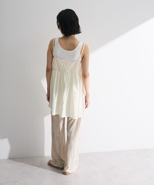 Green　Parks（グリーンパークス）の「テープ刺繍ビスチェ（ベスト・レディース・アイボリー/ブラック・FREE）」の5枚目の写真