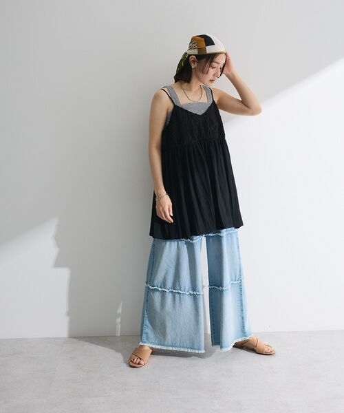 Green　Parks（グリーンパークス）の「テープ刺繍ビスチェ（ベスト・レディース・アイボリー/ブラック・FREE）」の11枚目の写真