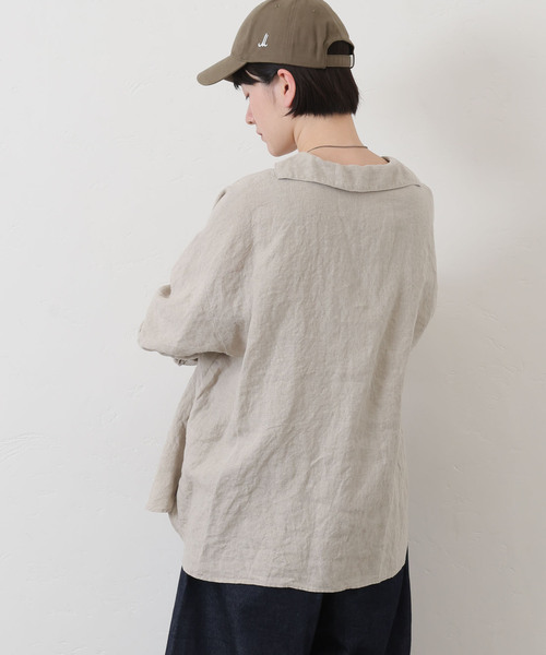 追加》ソフトリネン セーラーシャツ（シャツ/ブラウス