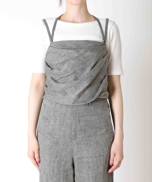 TITE IN THE STORE（ティテ　インザ　ストア）の「【VERSEAU/ヴェルソー】バルーンドレープキャミ（シャツ/ブラウス・レディース・オフホワイト/チャコールグレー・38）」の9枚目の写真