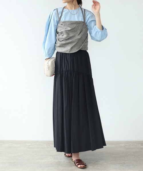 TITE IN THE STORE（ティテ　インザ　ストア）の「【VERSEAU/ヴェルソー】バルーンドレープキャミ（シャツ/ブラウス・レディース・オフホワイト/チャコールグレー・38）」の5枚目の写真