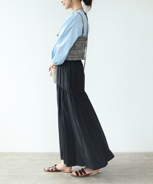 TITE IN THE STORE（ティテ　インザ　ストア）の「【VERSEAU/ヴェルソー】バルーンドレープキャミ（シャツ/ブラウス・レディース・オフホワイト/チャコールグレー・38）」の6枚目の写真