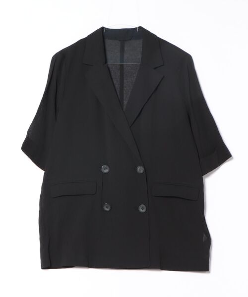 LAUTREAMONT(ロートレアモン)の「シアーダブルジャケット≪手洗い可能≫(テーラードジャケット・レディース・ホワイト/ブラウン/ブラック・9号)」の1枚目の写真