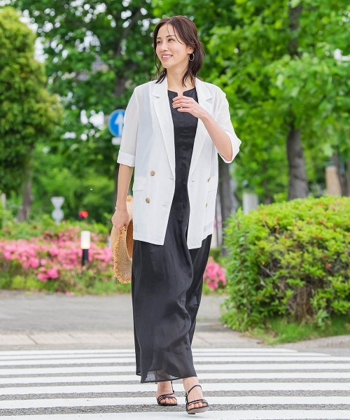 LAUTREAMONT(ロートレアモン)の「シアーダブルジャケット≪手洗い可能≫(テーラードジャケット・レディース・ホワイト/ブラウン/ブラック・9号)」の5枚目の写真