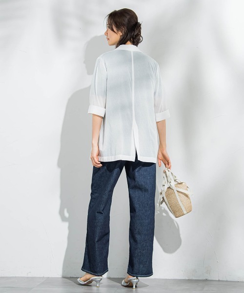 LAUTREAMONT(ロートレアモン)の「シアーダブルジャケット≪手洗い可能≫(テーラードジャケット・レディース・ホワイト/ブラウン/ブラック・9号)」の17枚目の写真