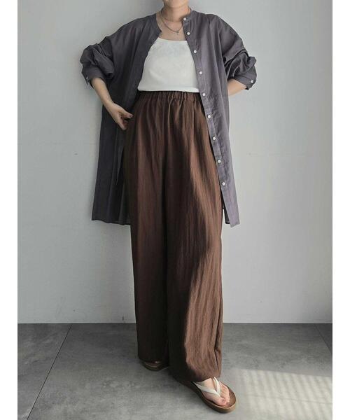 SM2（エスエムツー）の「シアーバンドカラーシャツ（シャツ/ブラウス・レディース・ブルー/オフホワイト/チャコールグレー/オレンジ・F）」の13枚目の写真