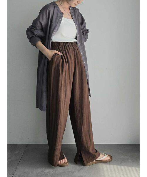 SM2（エスエムツー）の「シアーバンドカラーシャツ（シャツ/ブラウス・レディース・ブルー/オフホワイト/チャコールグレー/オレンジ・F）」の12枚目の写真