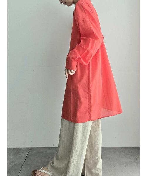 SM2（エスエムツー）の「シアーバンドカラーシャツ（シャツ/ブラウス・レディース・ブルー/オフホワイト/チャコールグレー/オレンジ・F）」の16枚目の写真