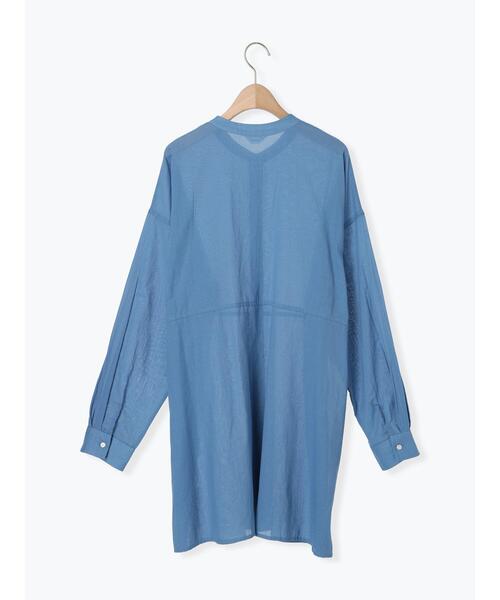 SM2（エスエムツー）の「シアーバンドカラーシャツ（シャツ/ブラウス・レディース・ブルー/オフホワイト/チャコールグレー/オレンジ・F）」の14枚目の写真