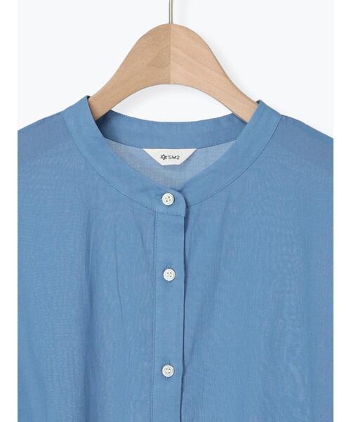 SM2（エスエムツー）の「シアーバンドカラーシャツ（シャツ/ブラウス・レディース・ブルー/オフホワイト/チャコールグレー/オレンジ・F）」の10枚目の写真