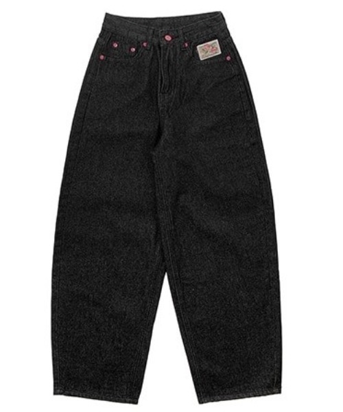 anyonemore(エニワンモア)の「ピンクレタリングバルーンワイド生デニムパンツ(デニムパンツ・レディース・ブラック・LARGE/MEDIUM/SMALL)」の17枚目の写真