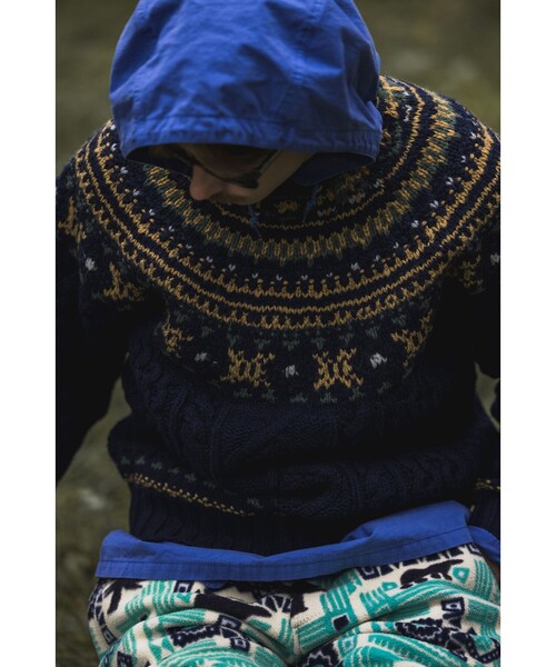 BEAMS PLUS（ビームスプラス）の「ノルディック ケーブル クルーネック ニット（ニット/セーター・メンズ・ネイビー/ホワイト/オレンジ・XL/M/S/L）」の16枚目の写真