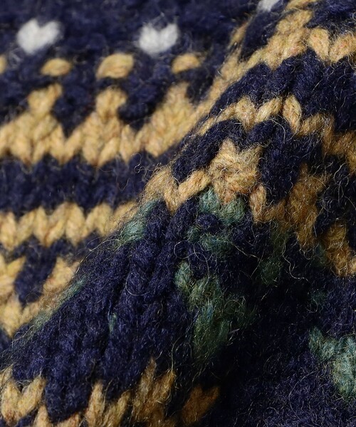 BEAMS PLUS（ビームスプラス）の「ノルディック ケーブル クルーネック ニット（ニット/セーター・メンズ・ネイビー/ホワイト/オレンジ・XL/M/S/L）」の8枚目の写真