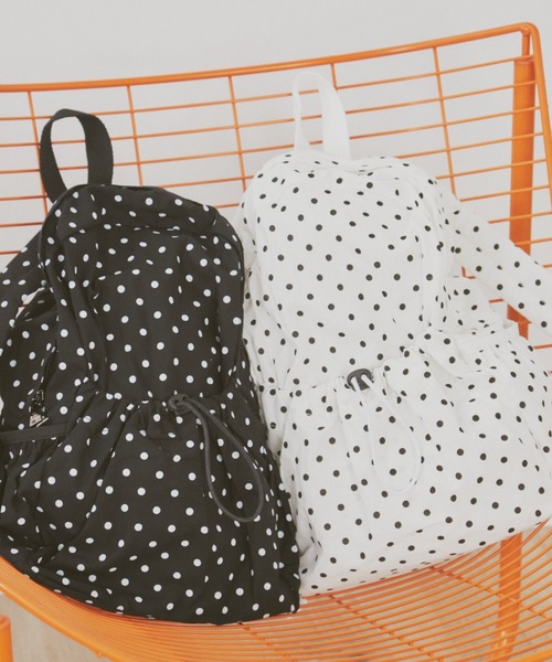 MERLOT（メルロー）の「【大容量】【A4サイズ、14inch以下のノートPC収納可能】デイリードットバッグパック（バックパック/リュック・レディース・ブラック/ホワイト・FREE）」の14枚目の写真