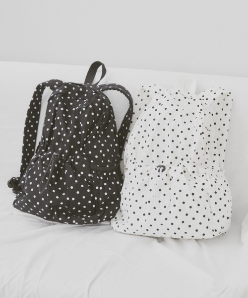 MERLOT（メルロー）の「【大容量】【A4サイズ、14inch以下のノートPC収納可能】デイリードットバッグパック（バックパック/リュック・レディース・ブラック/ホワイト・FREE）」の15枚目の写真