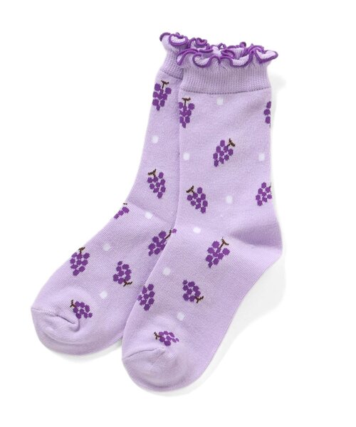 Ampersand（アンパサンド）の「フルーツ柄ソックス（ソックス/靴下・キッズ・レモンイエロー/アイボリー/ラベンダー・12/15 /18/21）」の2枚目の写真