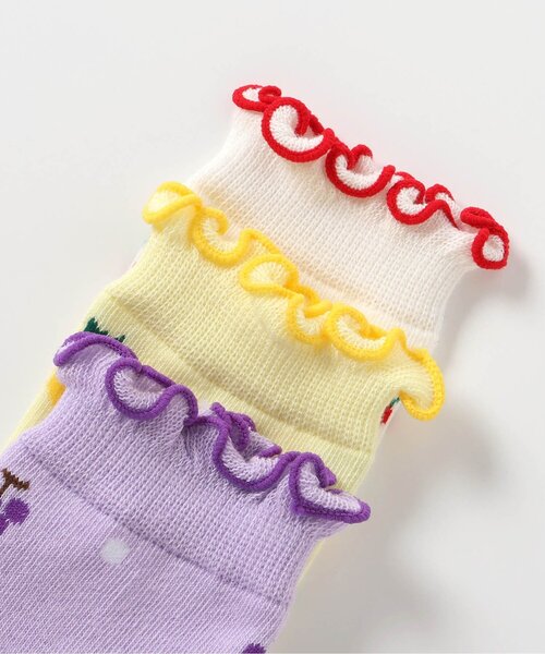 Ampersand（アンパサンド）の「フルーツ柄ソックス（ソックス/靴下・キッズ・レモンイエロー/アイボリー/ラベンダー・12/15 /18/21）」の6枚目の写真