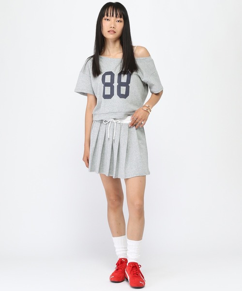 3.3 Field Trip （3.3フィールドトリップ）の「3.3 Field Trip／オフショルセットアップ（ワンピース・レディース・グレー/ネイビー・FREE）」の19枚目の写真