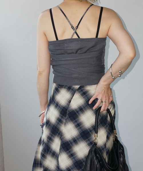 chuclla（チュクラ）の「スリーブラップ ニットビスチェ chw25a027（その他トップス・レディース・ネイビー/グレー・FREE）」の8枚目の写真