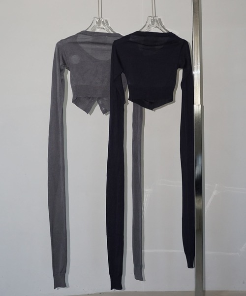 chuclla（チュクラ）の「スリーブラップ ニットビスチェ chw25a027（その他トップス・レディース・ネイビー/グレー・FREE）」の14枚目の写真