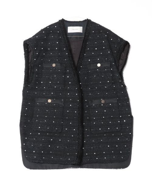 アドーア ツイードジャケット ADORE(アドーア)｜ブラックラメツイードジャケット/ブラック の