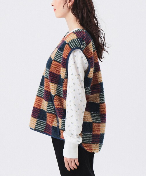 BEAMS BOY（ビームスボーイ）の「【2/5再値下げ】ジャガード ボア プルオーバー（ベスト・レディース・マルチ/ベージュ・ONESIZE）」の13枚目の写真