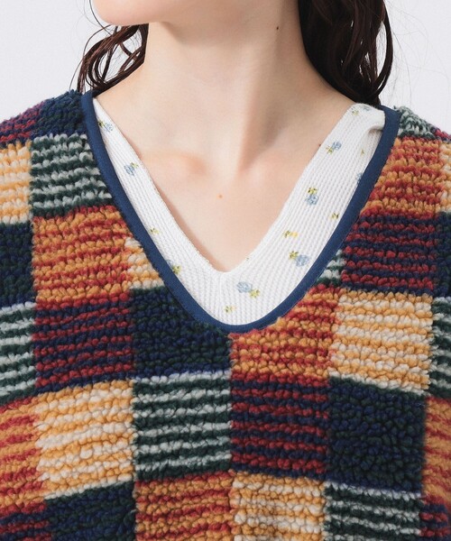 BEAMS BOY（ビームスボーイ）の「【2/5再値下げ】ジャガード ボア プルオーバー（ベスト・レディース・マルチ/ベージュ・ONESIZE）」の14枚目の写真