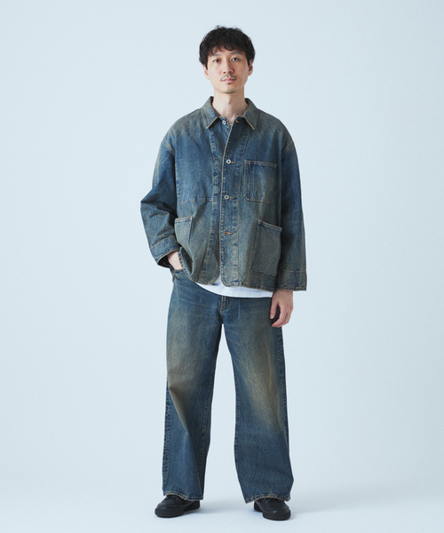 JOURNAL STANDARD(ジャーナルスタンダード)の「デニム カバーオール(カバーオール・メンズ・クリアブルー/ブラックミックス/コバルトブルー・LARGE/MEDIUM)」の4枚目の写真